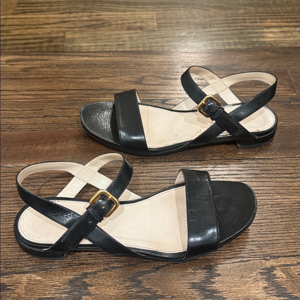 Prada Women's Black Leather Sandals